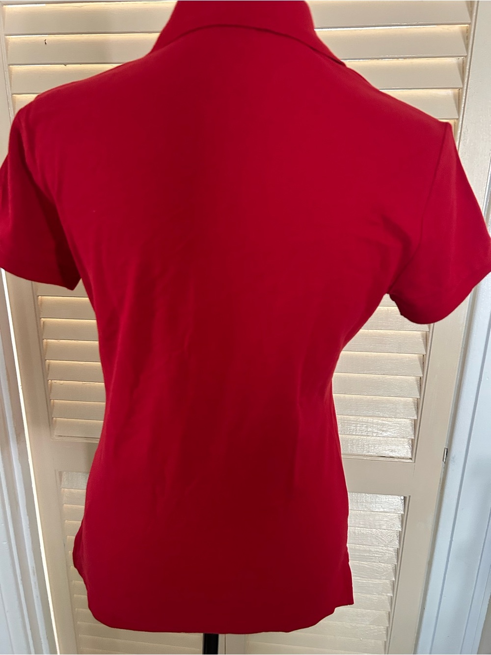 Polo Ralph Lauren Red slim Fit shirt Short-Sleeve Polo with Navy Logo - Picture 6 of 8